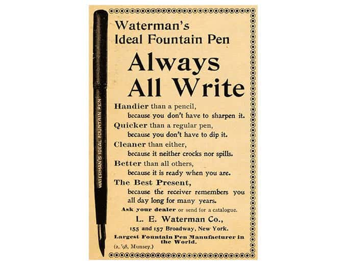 Waterman Vintage Fountain Pen Advert