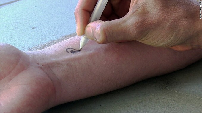 Using Bio Ink on arm