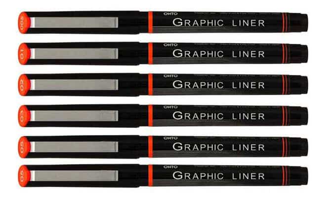Ohto Graphic Liner Set of 6
