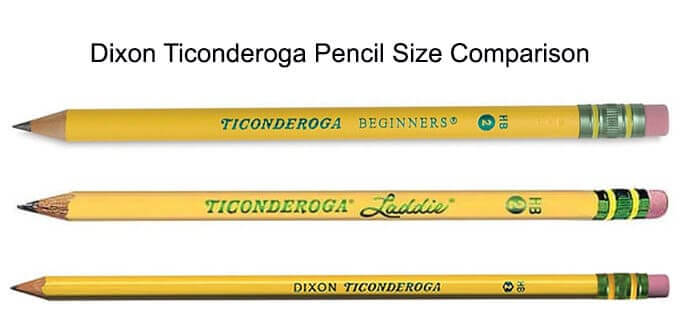 Dixon Ticonderoga Pencil Size Comparison