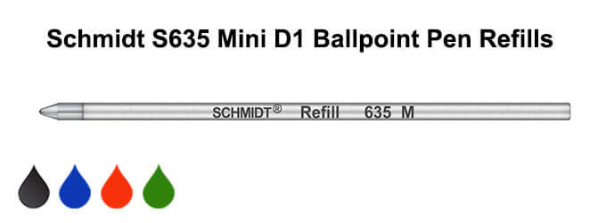 Schmidt S635 Mini D1 Ballpoint Pen Refill