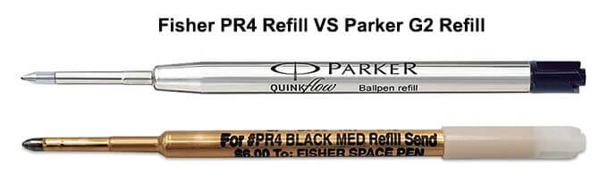 Fisher PR4 Refill VS Parker G2 Refill