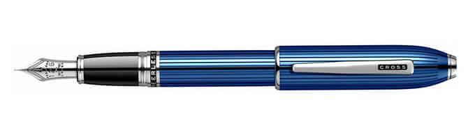 Cross Peerless 125 Quartz Blue Engraved Lacquer Fountain Pen