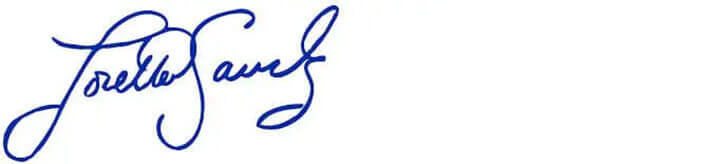 Example of a Signature in Blue Ink