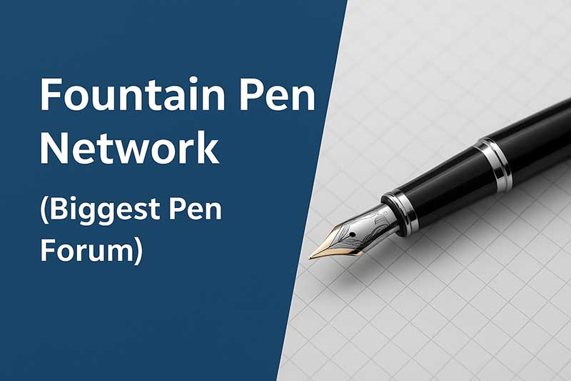 Fountain Pen Network forum screenshot with a fountain pen on graph paper