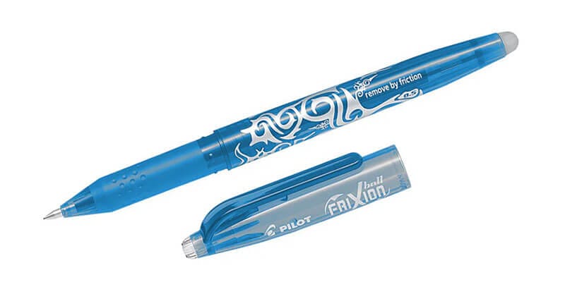 Pilot FriXion erasable pen on a white background